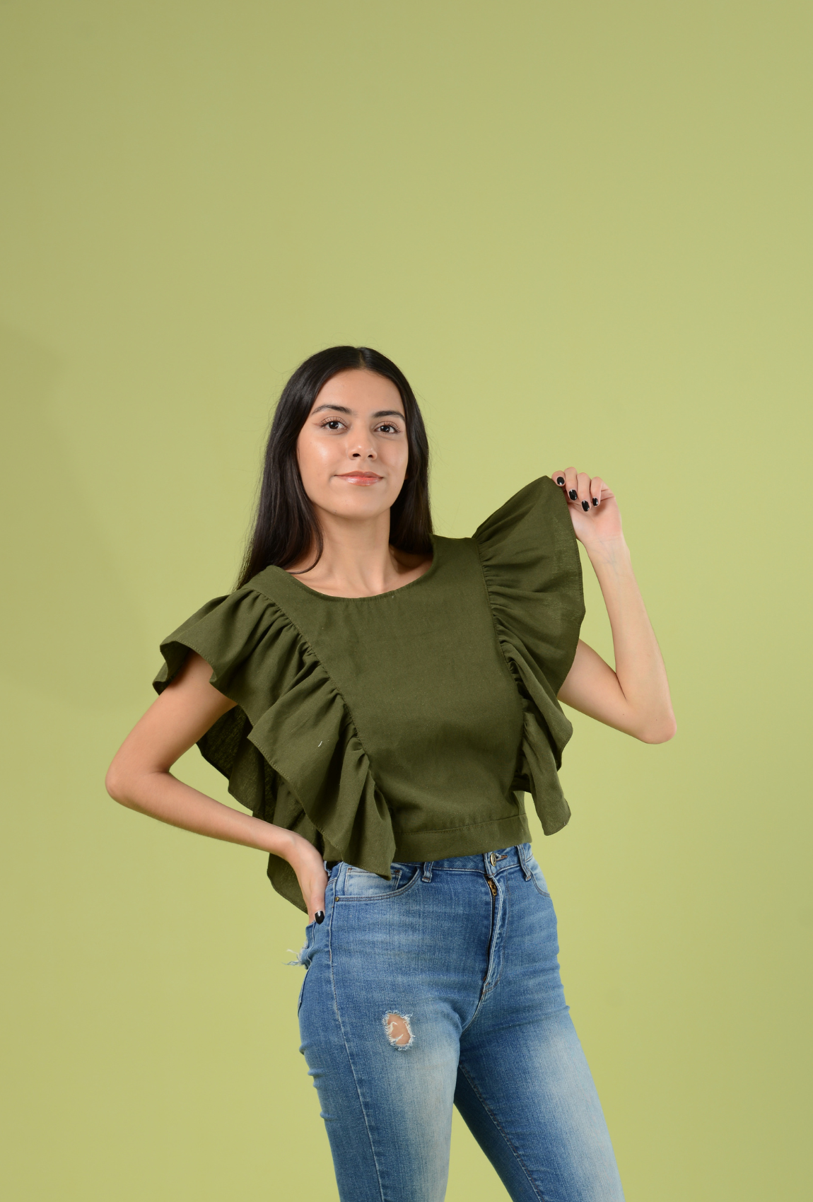 Blusa sayulita verde militar